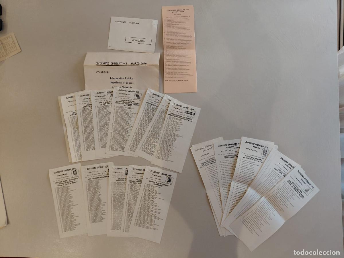 Documentos antiguos: GRAN LOTE DE PAPELETAS Y DOCUMENTOS ELECCIONES 1977, 1979, 1980 EN CATALUNYA, PEGATINAS PUBLICIDAD