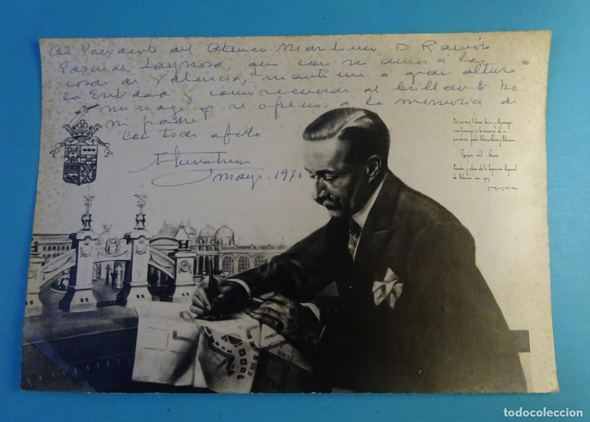 Documentos antiguos: FOTOGRAF&Iacute;A I MARQU&Eacute;S DEL TURIA CON DEDICATORIA DEL II MARQU&Eacute;S Y CON FIRMA DEL III MARQU&Eacute;S DEL TURIA