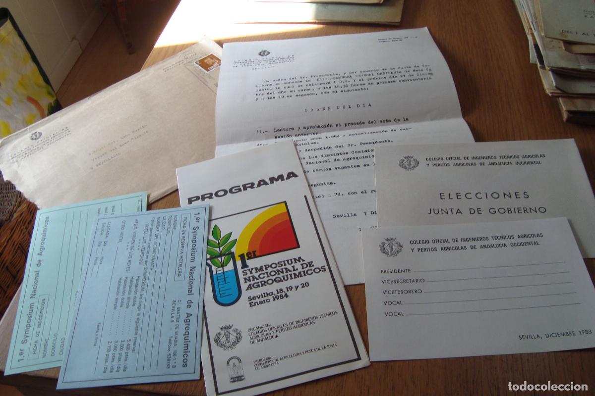 Documentos antiguos: ANTIGUOS DOCUMENTOS COLEGIO OFICIAL INGENIEROS Y PERITOS AGRICOLAS ANDALUCIA OCCIDENTAL 1983