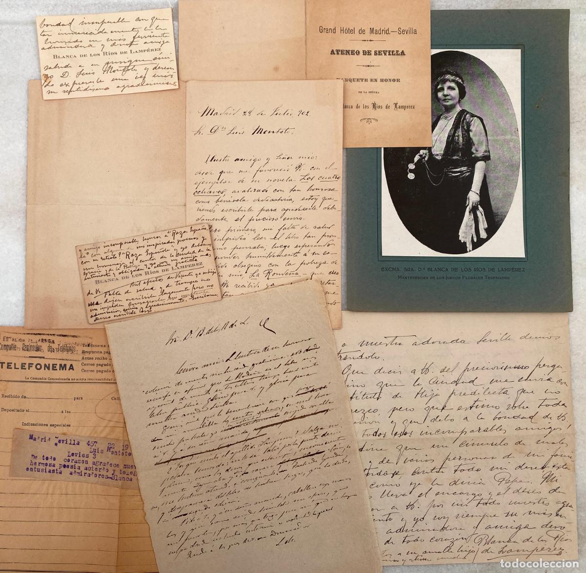 Documentos antiguos: Blanca de los R&Iacute;OS Y NOSTENCH. Colecci&oacute;n de cartas y documentos remitidos a Luis Montoto.