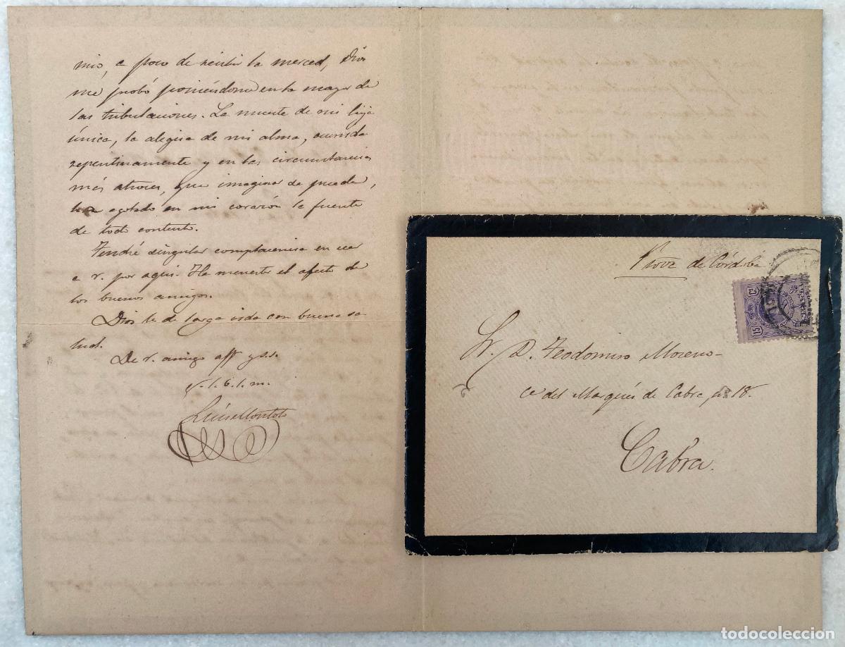 Documentos antiguos: Carta de Luis MONTOTO a Teodomiro MORENO DUR&Aacute;N, Bachiller de Estepa. 1916.