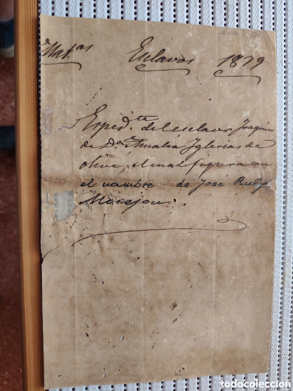 Documentos antiguos: 26-1113 EXPEDIENTE,DEL ESCLAVO JOAQU&Iacute;N DE D&ordf; AMALIA.