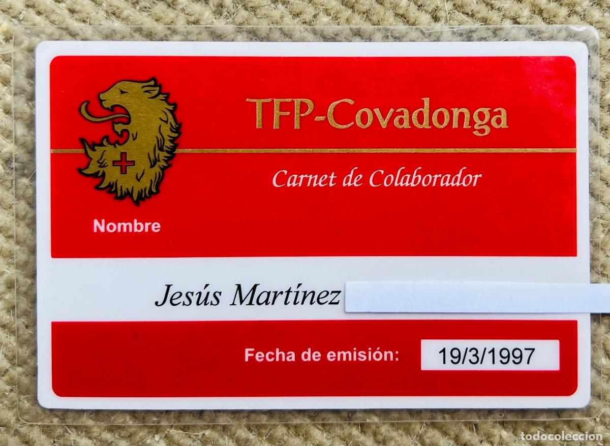 Documentos antiguos: Carnet Sociedad Espa&ntilde;ola de Defensa de la Tradici&oacute;n, Familia y Propiedad - Covadonga