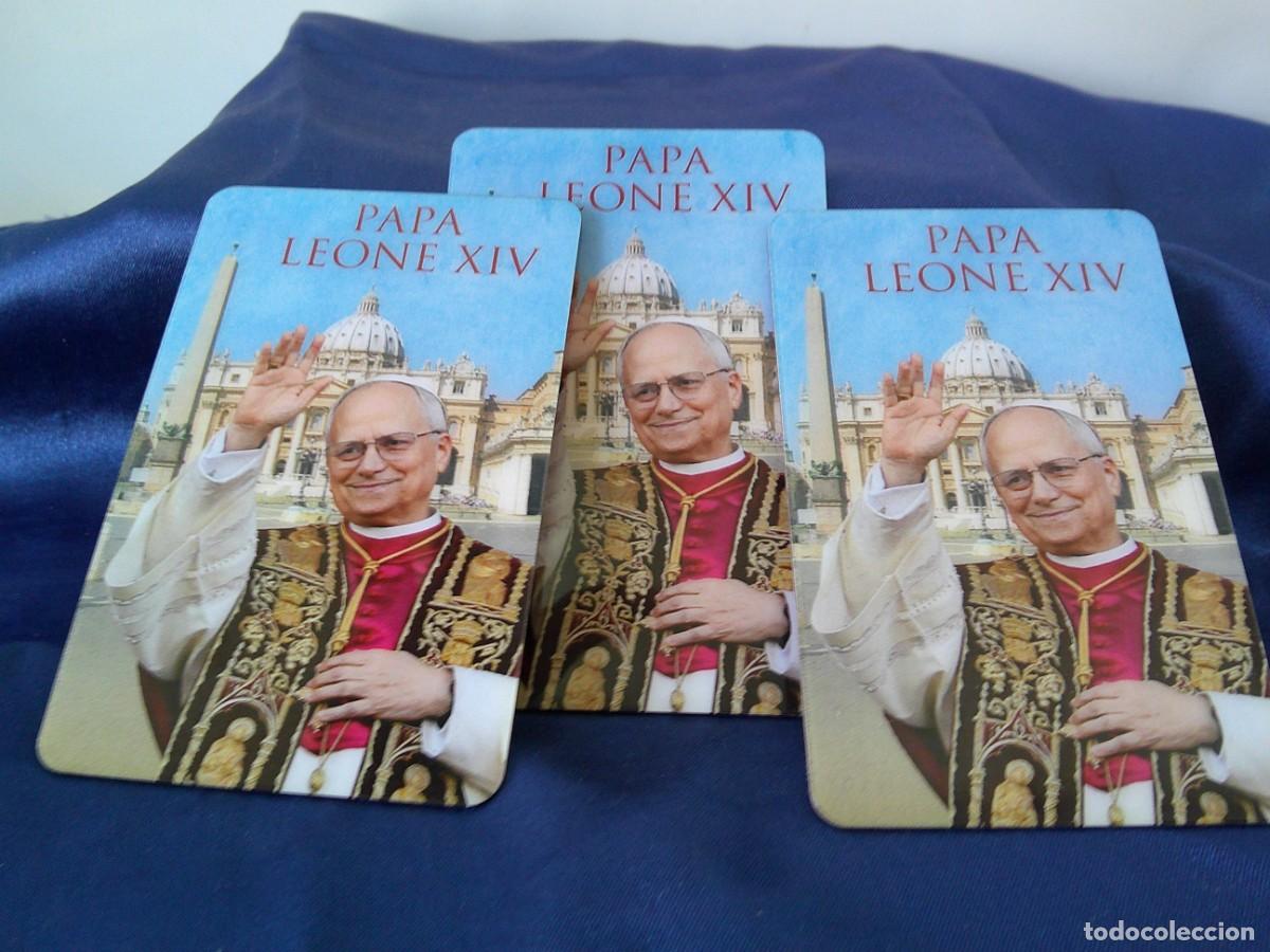 Alte Dokumente: &iexcl;&iexcl; VISITA del PAPA Leon XIV. A ESPA&Ntilde;A. ( 3 Tarjetas) Con el Saludo del PAPA en (7 IDIOMAS). !! C-6.