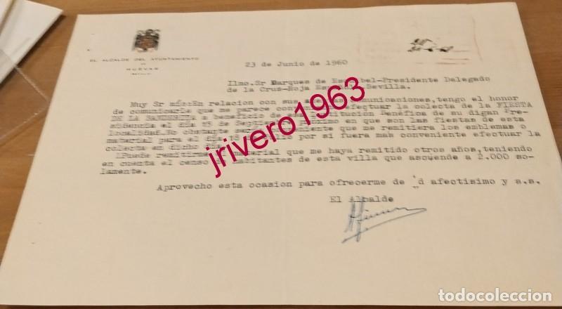 Documentos antiguos: HUEVAR, 1960, CELEBRACION FIESTA DE LA BANDERITA, CRUZ ROJA, FIRMA ALCALDE