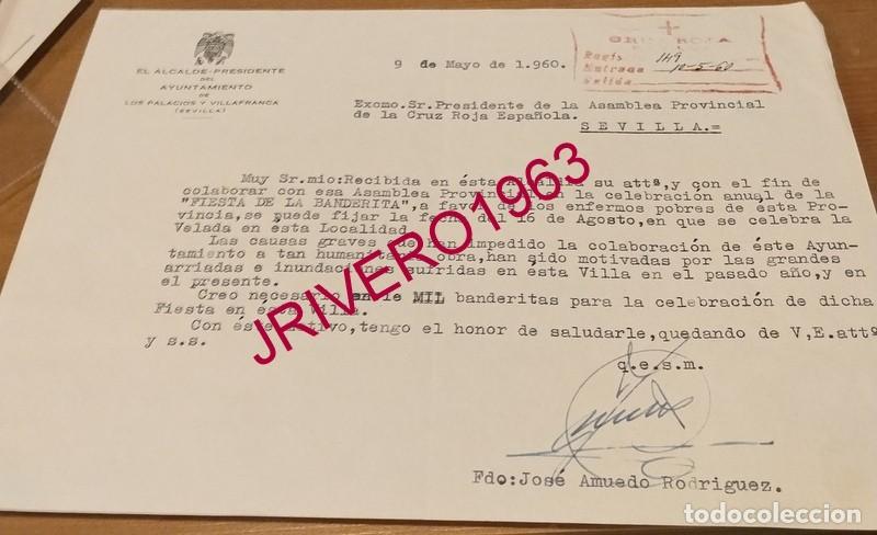 Documentos antiguos: LOS PALACIOS Y VILLAFRANCA, 1960, CELEBRACION FIESTA DE LA BANDERITA, CRUZ ROJA