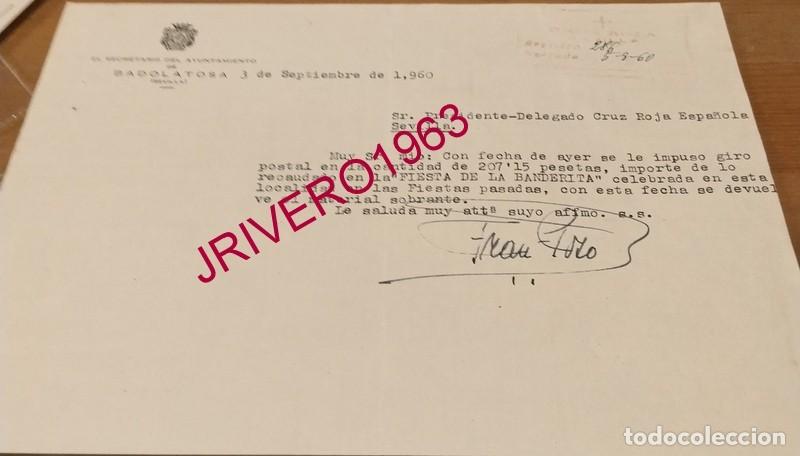 Documentos antiguos: BADOLATOSA, 1960, CELEBRACION FIESTA DE LA BANDERITA, CRUZ ROJA