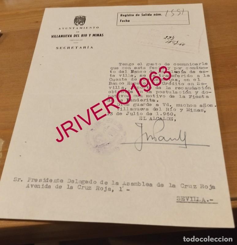 Documentos antiguos: VILLANUEVA DEL RIO Y MINAS, 1960, CELEBRACION FIESTA DE LA BANDERITA, CRUZ ROJA