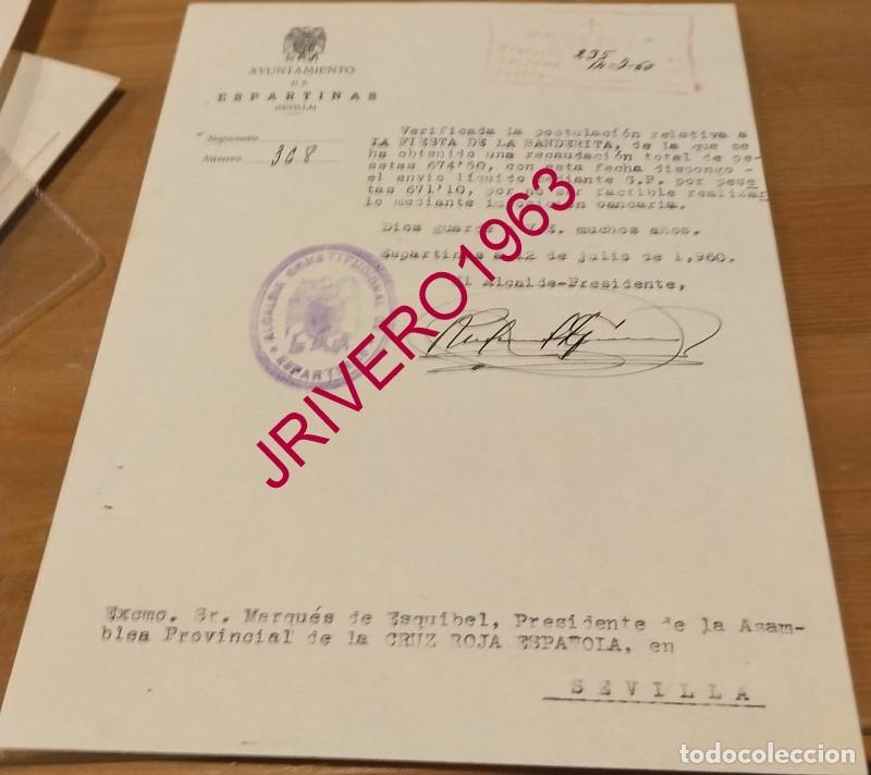 Documentos antiguos: ESPARTINAS, 1960, CELEBRACION FIESTA DE LA BANDERITA, CRUZ ROJA
