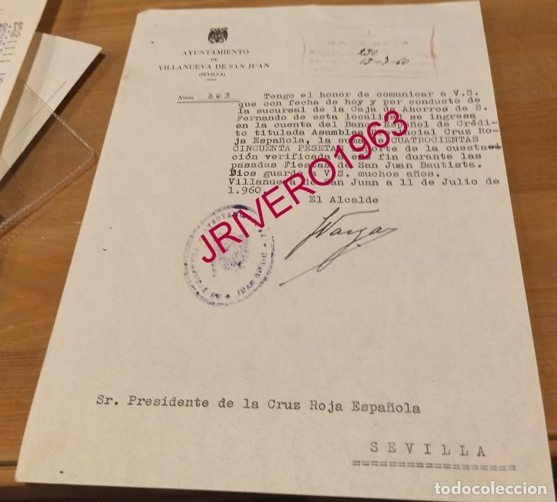 Documentos antiguos: VILLANUEVA DE SAN JUAN, 1960, CELEBRACION FIESTA DE LA BANDERITA, CRUZ ROJA