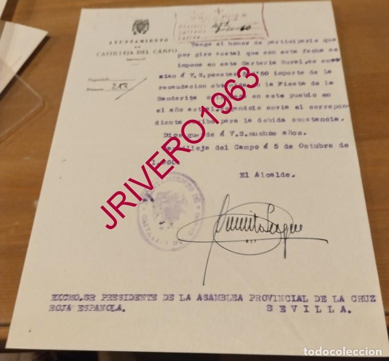 Documenti antichi: CASTILLEJA DEL CAMPO, 1960, CELEBRACION FIESTA DE LA BANDERITA, CRUZ ROJA