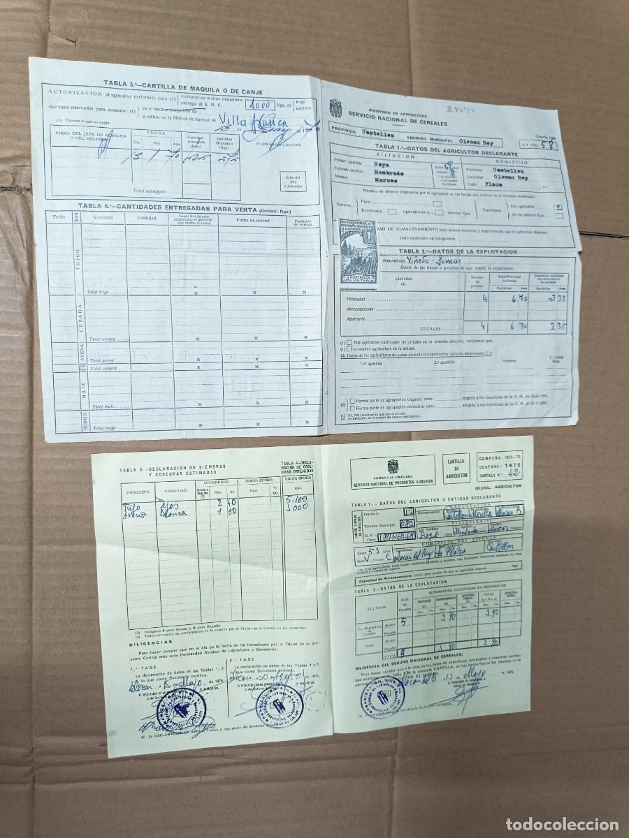 Alte Dokumente: LOTE 2 ANTIGUOS DOCUMENTOS CON SELLO VI&Ntilde;ETA AGRICULTURA, 1969 OLOCAU DEL REY, CASTELLON VALENCIA P25