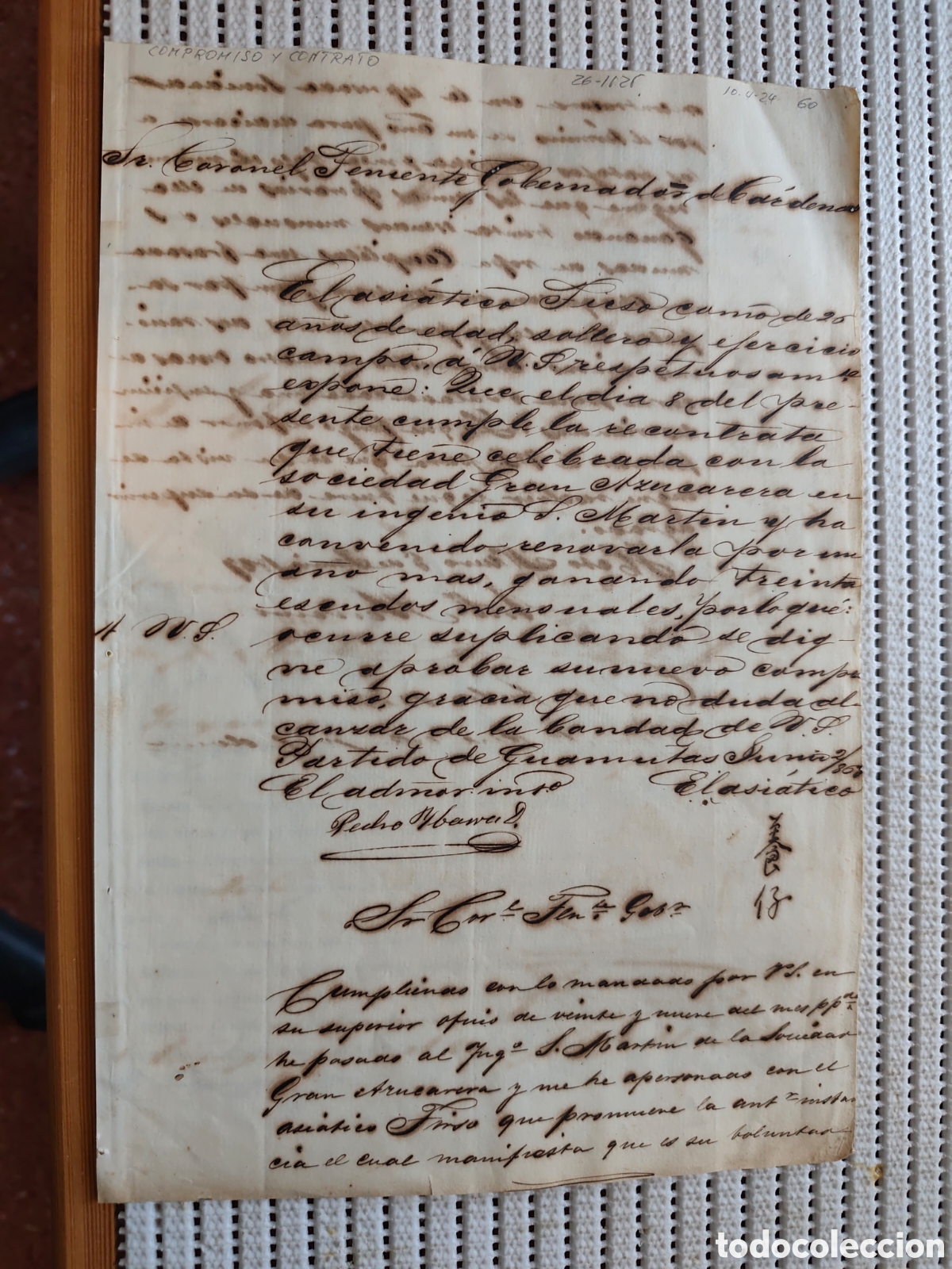 Documentos antiguos: 26-1125 COMROMISO Y CONTRATO DEL ASI&Aacute;TICO TIESO.