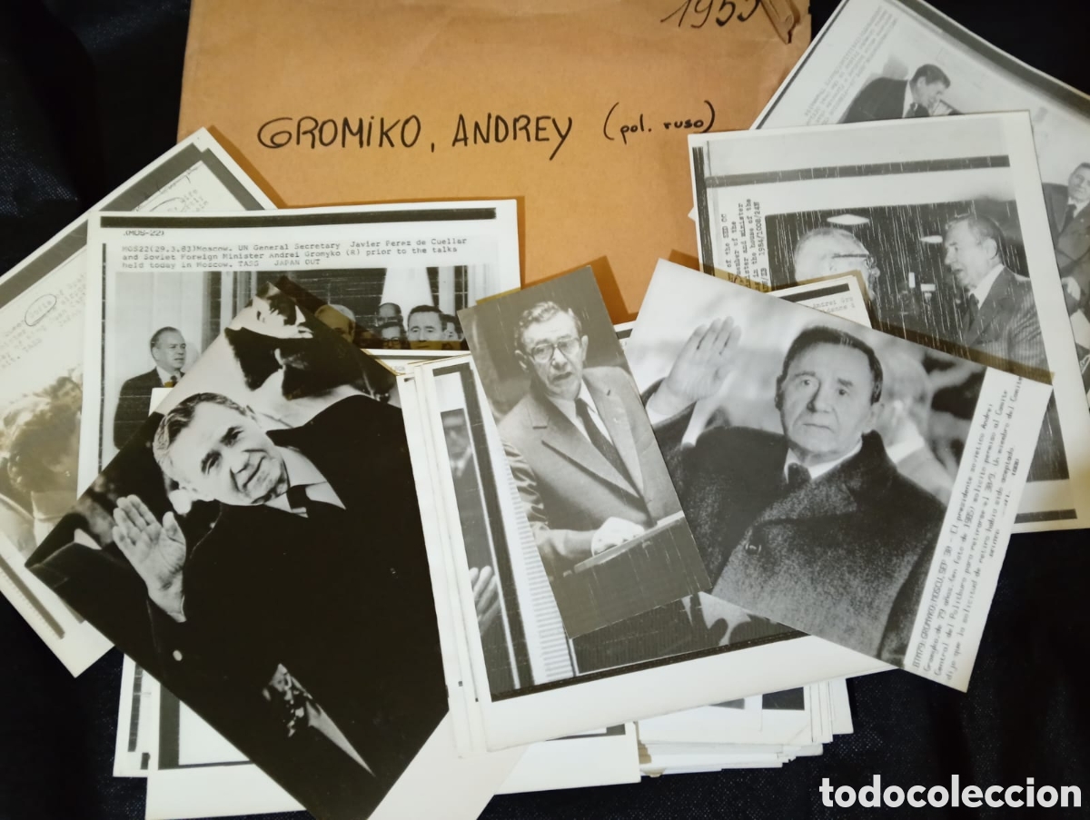 Documentos antiguos: Archivo Hist&oacute;rico de 80 Fotograf&iacute;as de Prensa Originales - Andrei Gromyko y la Diplomacia Sovi&eacute;tica