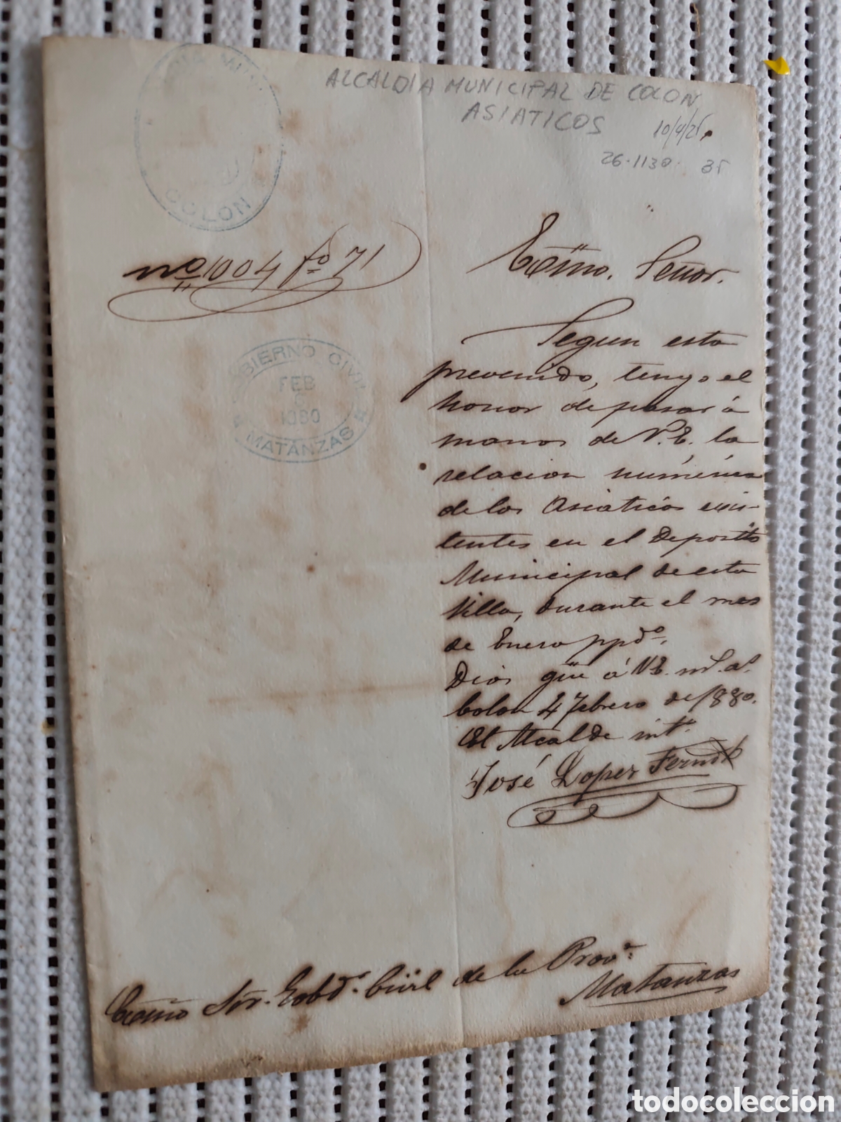 Documentos antiguos: 26-1130 ALTAS Y BAJAS DE ASI&Aacute;TICOS EN EL DEP&Oacute;SITO MUNICIPAL.