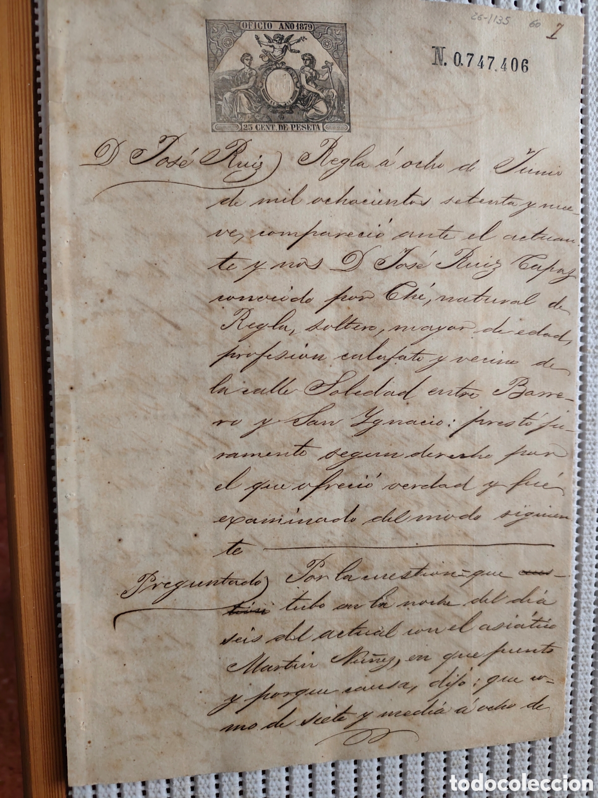Documentos antiguos: 26-1135 JUICIO POR ALTERCADO ENTRE 1 ASI&Aacute;TICO Y VARIOS CUBANOS.