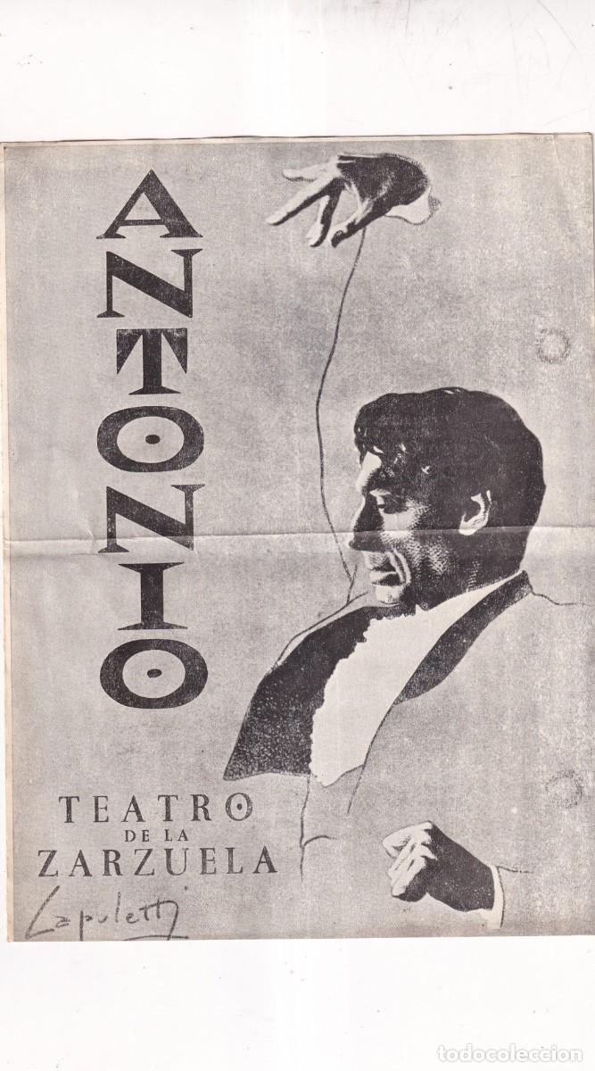 Documents Anciens: Programa teatro de la zarzuela Antonio y sus ballets de Madrid. Rosario. 1966