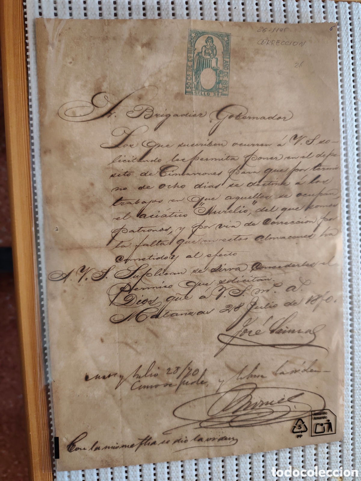 Documentos antiguos: 26-1145 D.JOSE SOLICITA DAR CORRECCI&Oacute;N AL ASIATICO AURELIO.