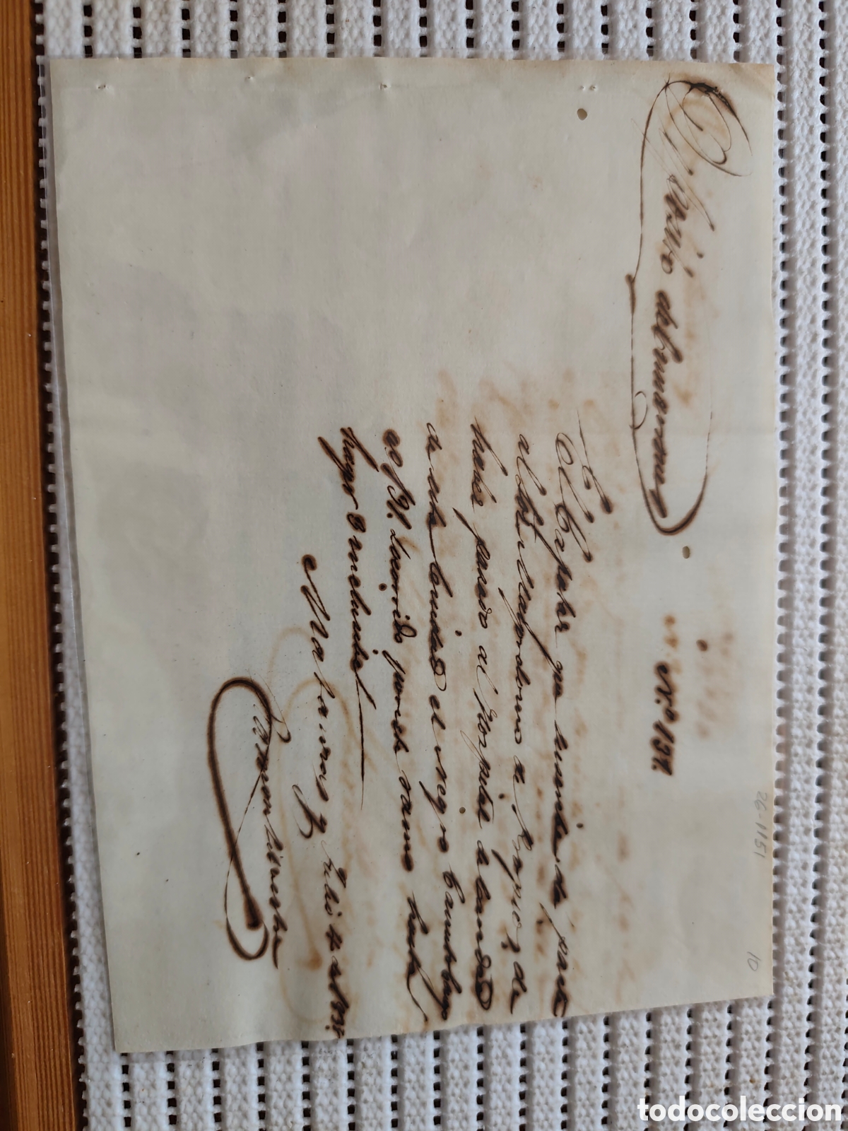 Documentos antiguos: 26-1151 EL CAPATAZ DA PARTE,QUE EL NEGRO CARENTALAGO PASO AL HOSPITAL.