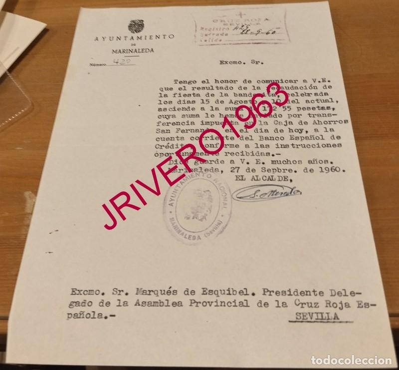 Documentos antiguos: MARINALEDA, 1960, CELEBRACION FIESTA DE LA BANDERITA, CRUZ ROJA