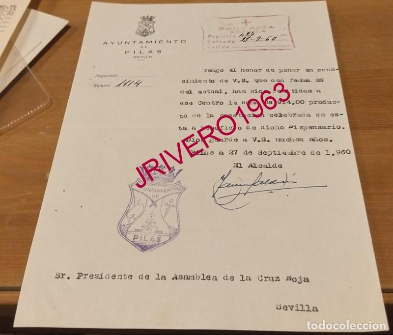 Documentos antiguos: PILAS, 1960, CELEBRACION FIESTA DE LA BANDERITA, CRUZ ROJA