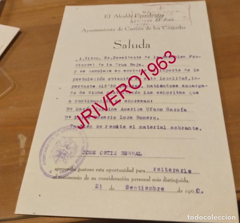 Documentos antiguos: CARRION DE LOS CESPEDES, 1960, CELEBRACION FIESTA DE LA BANDERITA, CRUZ ROJA
