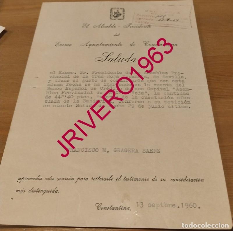 Documentos antiguos: CONSTANTINA, 1960, CELEBRACION FIESTA DE LA BANDERITA, CRUZ ROJA
