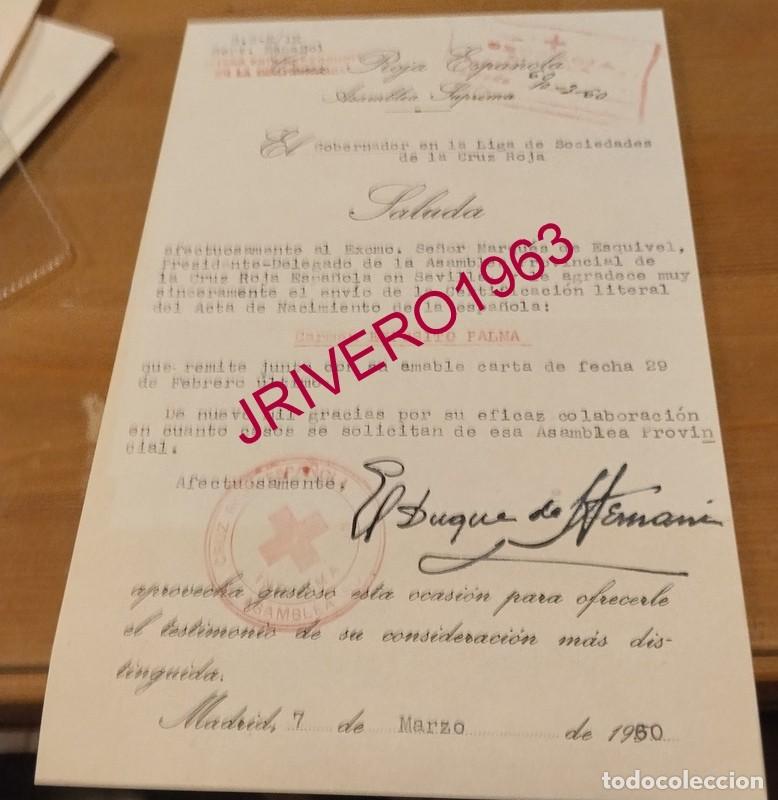 Documentos antiguos: MADRID, 1960, CARTA DE LA CRUZ ROJA FIRMADA POR EL DUQUE DE HERNANI