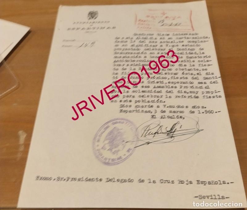 Documentos antiguos: ESPARTINAS, 1960, CELEBRACION FIESTA DE LA BANDERITA, CRUZ ROJA