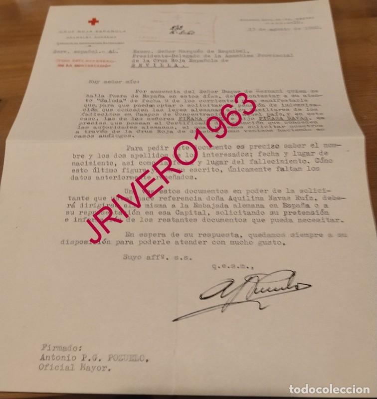Documentos antiguos: MADRID, 1960, CRUZ ROJA, INDEMNIZACION MUERTO EN CAMPO DE CONCENTRACION, RARA