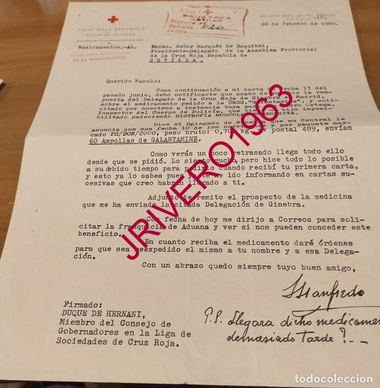 Documentos antiguos: MADRID, 1960, CRUZ ROJA, MEDICAMENTO PEDIDO A LA URSS, GALANTAMINE, RARO
