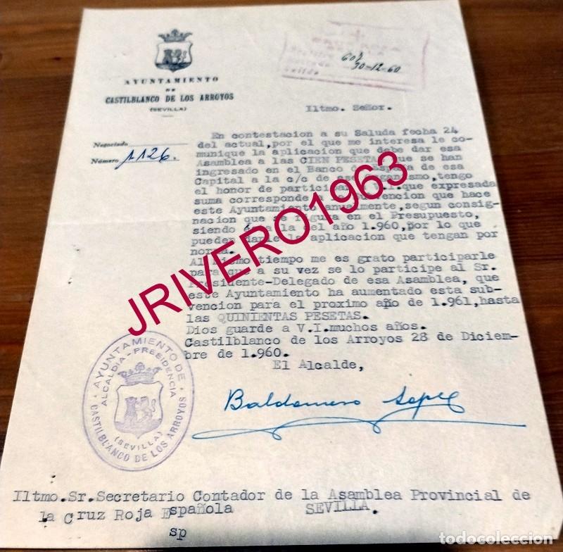 Documentos antiguos: CASTILBLANCO DE LOS ARROYOS, 1960, CELEBRACION FIESTA DE LA BANDERITA, CRUZ ROJA