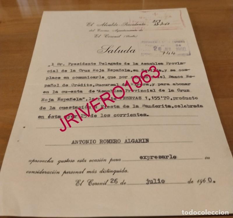 Documentos antiguos: EL CORONIL, 1960, CELEBRACION FIESTA DE LA BANDERITA, CRUZ ROJA