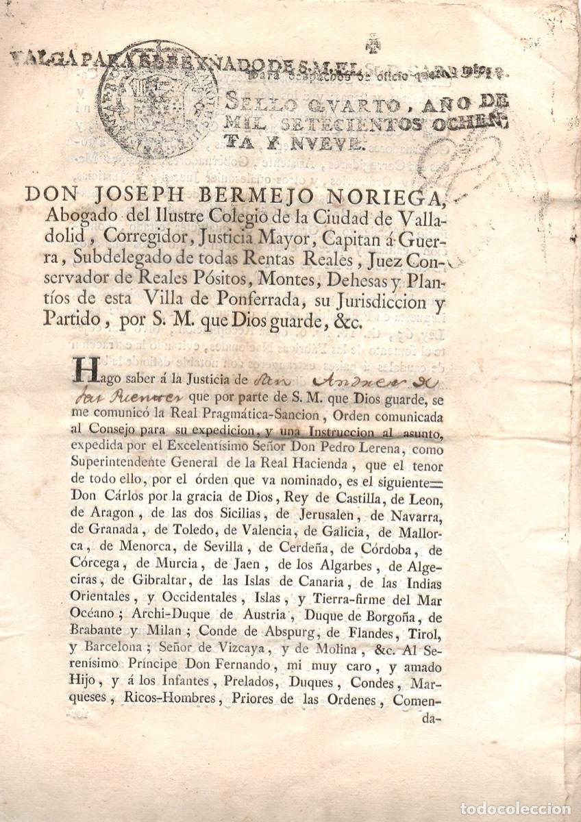 Documentos antiguos: REAL ORDEN SOBRE INSTRUCCION HABILITANDO LA ENTRADA EN PENINSULA E ISLAS DE MUSELINAS EN BLANCO