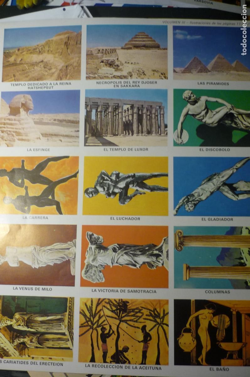 Documentos antiguos: lamina con arte esculturas,podrian trayarse de cromos???