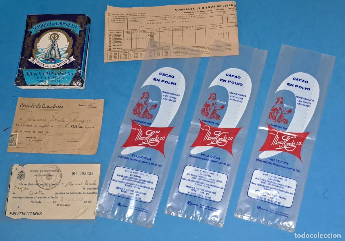 Documentos antiguos: HIJO DE MARCOS TONDA, S.A. - LOTE ENVASES / MUESTRA y DOCUMENTOS ANTIGUOS - VILLAJOYOSA