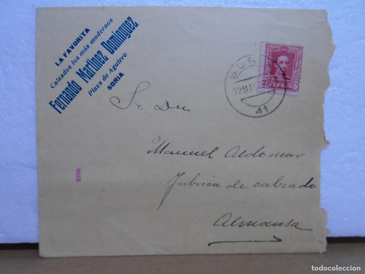 Documentos antiguos: CARTA CIRCULADA SORIA/ALMANSA 1929.CALZADOS &rdquo;LA FAVORITA&rdquo;
