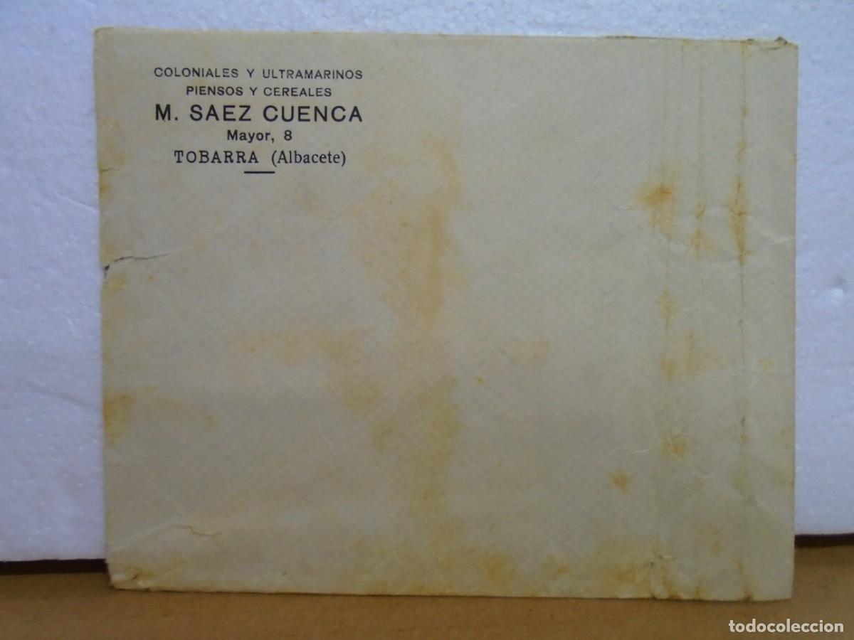 Documentos antiguos: CARTA SIN CIRCULAR COLONIALES,ULTRAMARINOS,PIENSOS Y CEREALES DE TOBARRA(ALBACETE)A&Ntilde;OS 30.