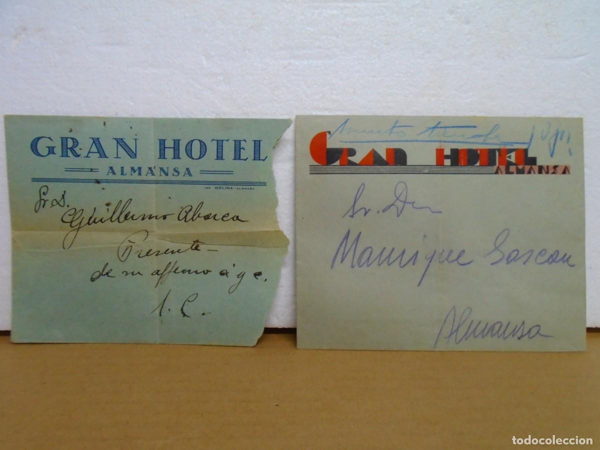 Documentos antiguos: CARTAS SIN CIRCULAR DEL GRAN HOTEL DE ALMANSA(ALBACETE) A&Ntilde;OS&Ntilde;&Ntilde; 20/30.