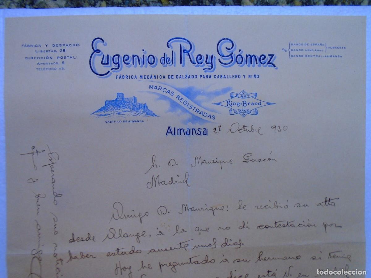Documentos antiguos: ALMANSA(ALBACETE)FABRICA DE CALZADO DE EUGENIO DEL REY GOMEZ 27/10/1930.