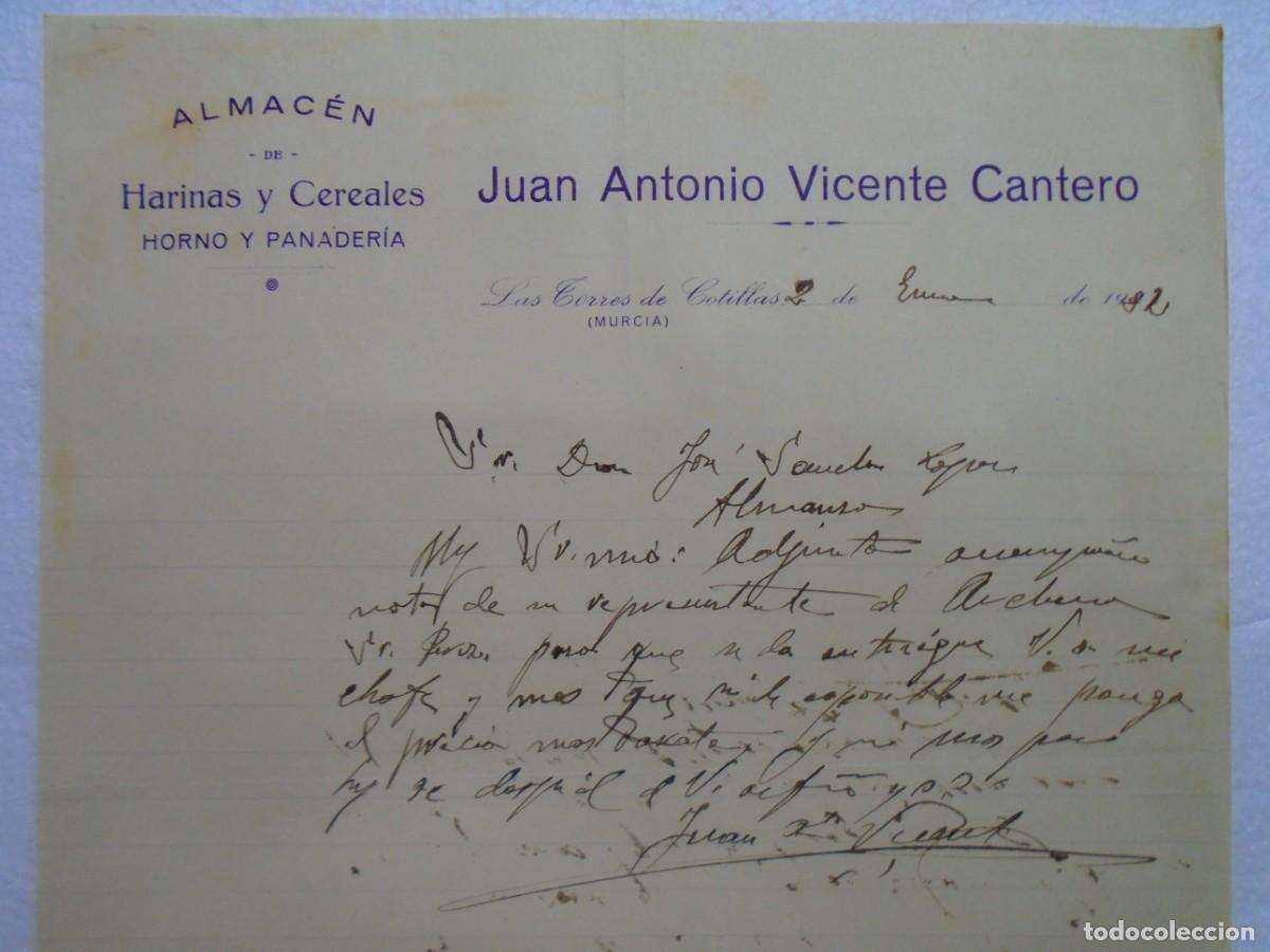 Documentos antiguos: LAS TORRES DE COTILLAS(MURCIA)ALMAC&Eacute;N DE HARINAS Y CEREALES,HORNO 2/1/1932.