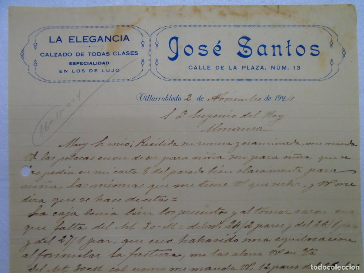 Documentos antiguos: VILLARROBLEDO(ALBACETE)CALZADOS&rdquo;LA ELEGANCIA&rdquo; 2/11/1924.