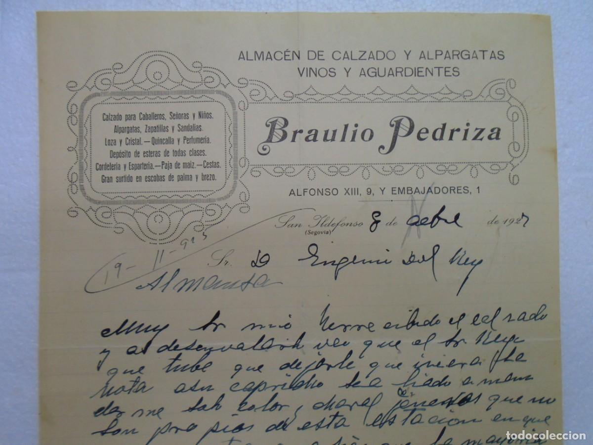 Documentos antiguos: SAN ILDEFONSO(SEGOVIA)ALMACEN DE CALZADO Y ALPARGATAS 8/12/1927.