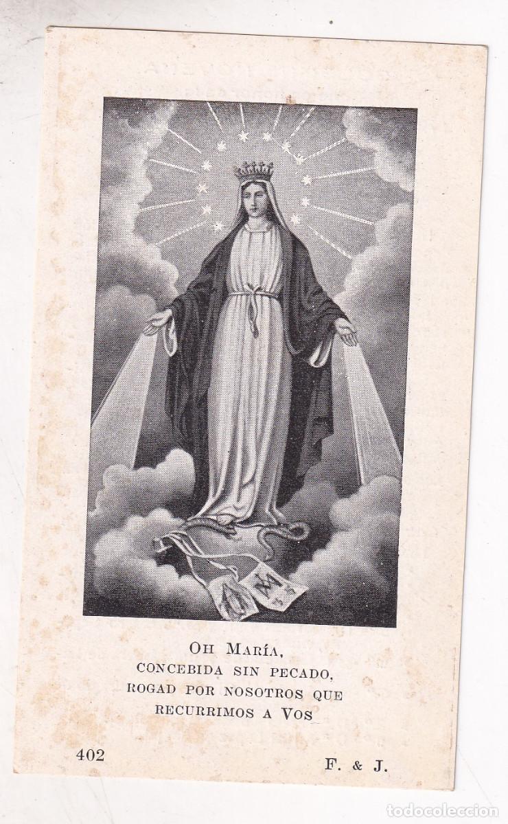Documentos antiguos: ESTAMPA DE LA VIRGEN DE LA MEDALLA MILAGROSA. OVIEDO, 1930. ASTURIAS