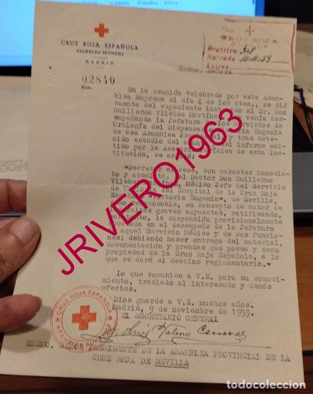 Documentos antiguos: MADRID, 1959, CESE DEL JEFE DE SERVICIO DE UROLOGIA DEL DISPENSARIO REINA VICTORIA DE SEVILLA