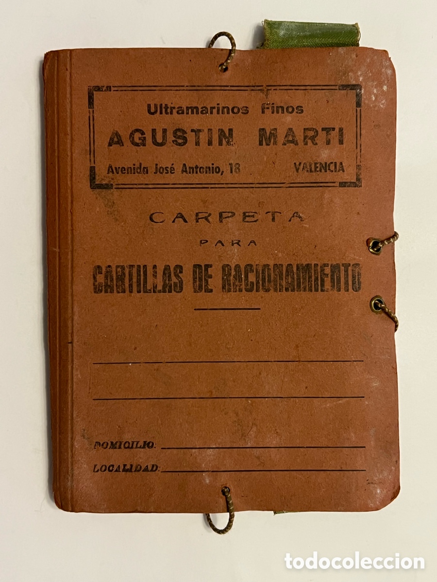 Documentos antiguos: 5 Cartillas cupones de racionamiento + carpeta Cartilla de racionamiento, Valencia (a.1952)