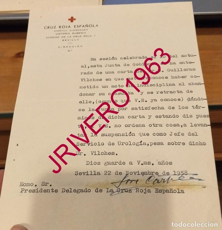 Documentos antiguos: SEVILLA, 1958, CRUZ ROJA, ACTO INDISCIPLINA MEDICO DISPENSARIO REINA VICTORIA