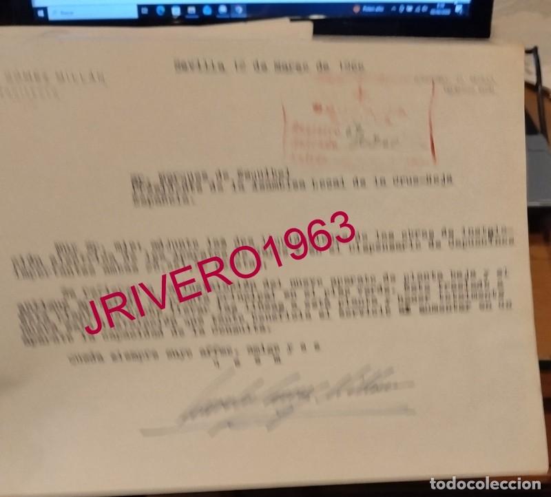 Documentos antiguos: SEVILLA, 1960, CRUZ ROJA, CARTA FIRMADA POR EL ARQUITECTO AURELIO GARCIA MILLAN
