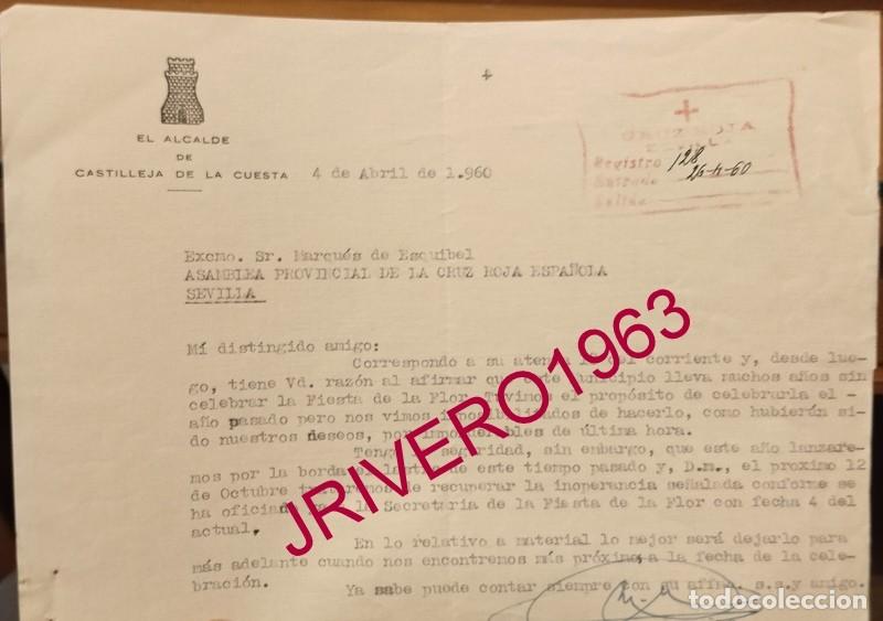 Documentos antiguos: CASTILLEJA DE LA CUESTA, 1960, CRUZ ROJA, CELEBRACION FIESTA DE LA FLOR