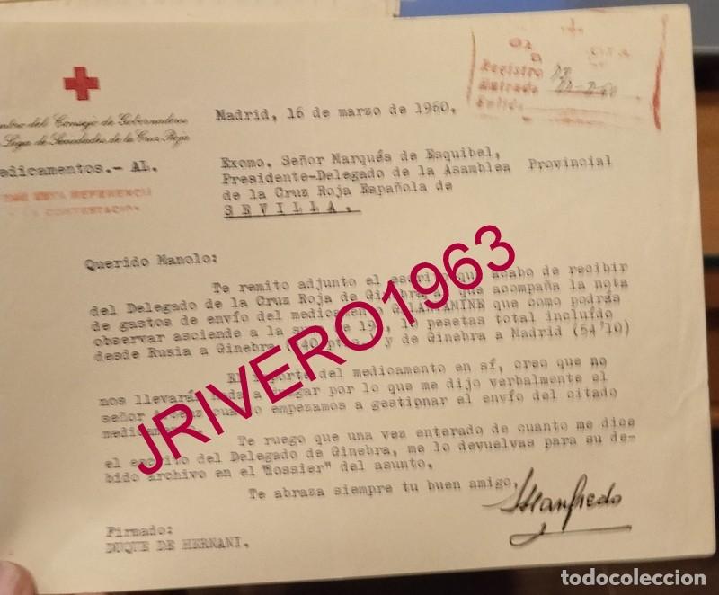 Documentos antiguos: MADRID, 1960, CRUZ ROJA, MEDICAMENTO PEDIDO A LA URSS, GALANTAMINE, RARO